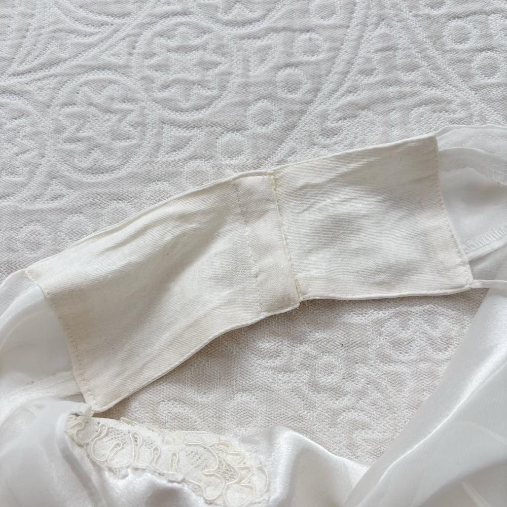 Victoria's Secret Vintage Sequin-Embellished Satin Teddy Bodysuit, Ivory White - Picture 4 of 5